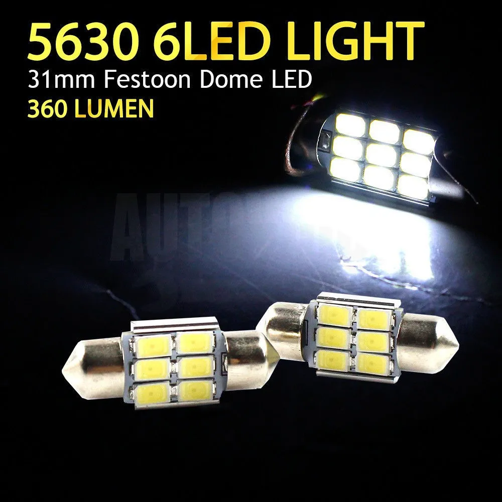 

10x 31mm 5630 Canbus Festoon 6SMD LED Interior Dome Map Light Super Bright DC12V