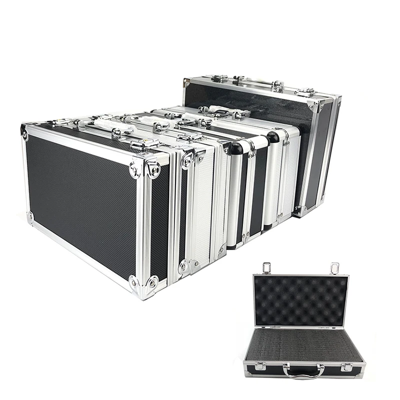 New Toolbox Portable Aluminum Tool Box Instrument Storage Case Handheld Impact Resistant Profile Toolbox With Lining Sponge