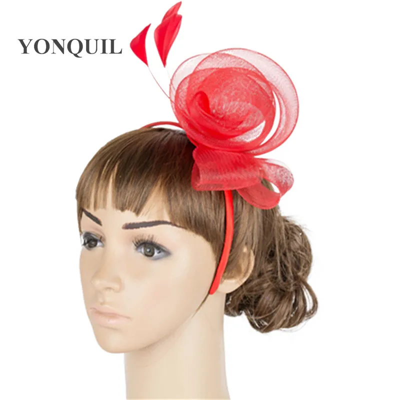 Elegant Fascinator Millinery for Wedding Hair Accessories Bridal Hats Party Headwear Ladies Cocktail Hats Multiple Colors MYQ040