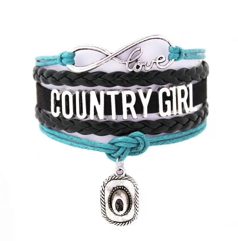 Southwestern Saguaro Country Girl Music Bracelet  Sports Suede Leather Cheer Bracelets