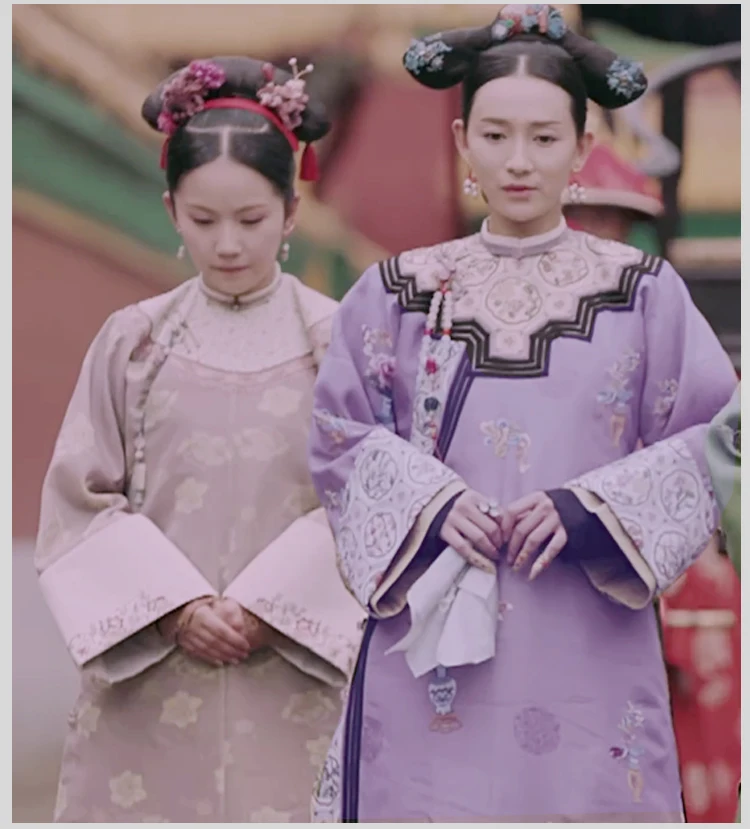 Lu Wanwan Princess Qing Embroidery Palace Hanfu Costume for Qing Dynasty Newest TV Play Story of YanXi Palace