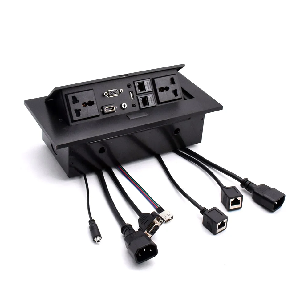 Imagem -02 - Tomada de Mesa Pop-up K514 Universal Power Tomada de Mesa Escondida Hdmi Tomada de Mesa Multimídia de Alta Definição