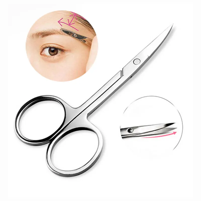 Stainless Steel Makeup Tools Eyebrow Scissors Hair Trimming Nails Cuticle Curved Pedicure Dead Skin Remover Beauty Scissor