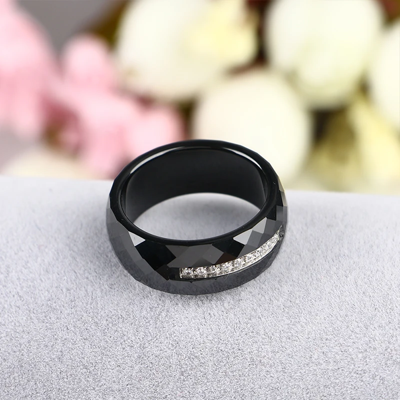 2019 Party Ceramic Rings For Women Zircon White Wide Female Rings Fashion Jewelry With Full US Size Gift For Lovers