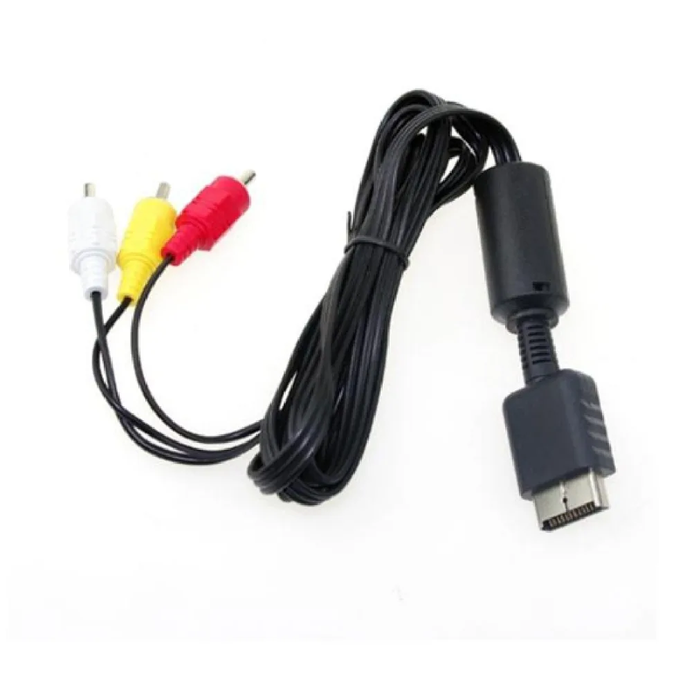 300pcs/lot Wholesale New AV Video Audio Composite RCA Cable Cord for Sony Playstation PS2 PS3