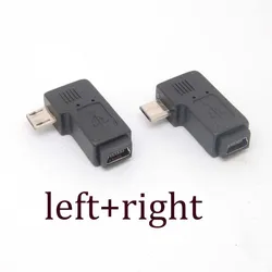 90 Degree left+right Angle Adapter micro USB Type A B male to mini USB feMale NEW