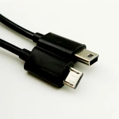 1pc Micro USB B 5 Pin Male To Mini USB B 5 Pin Male Spiral Coiled Adapter Cable 3FT