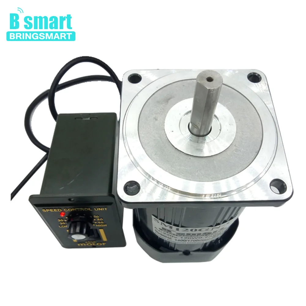 5M120GN-C Electric Motor 220V AC 120W Single-phase Adjustable Speed Gear Motor +Speed Controller Reversible Speed Regulation