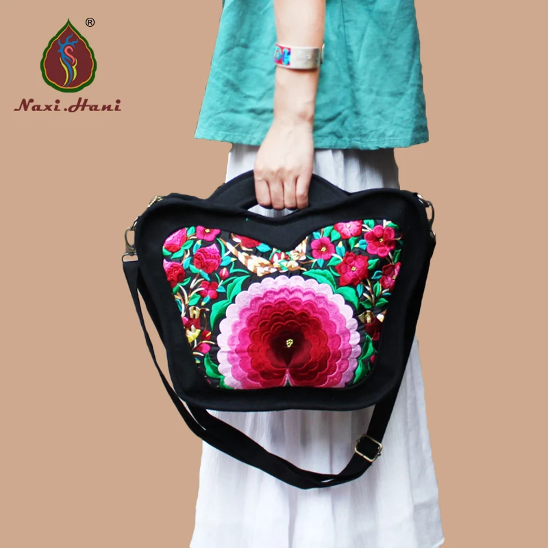 

Newest Female bag Embroidery Ethnic bag Fashion shoulder messenger bags Canvas totes bag Retro designer women Handbags