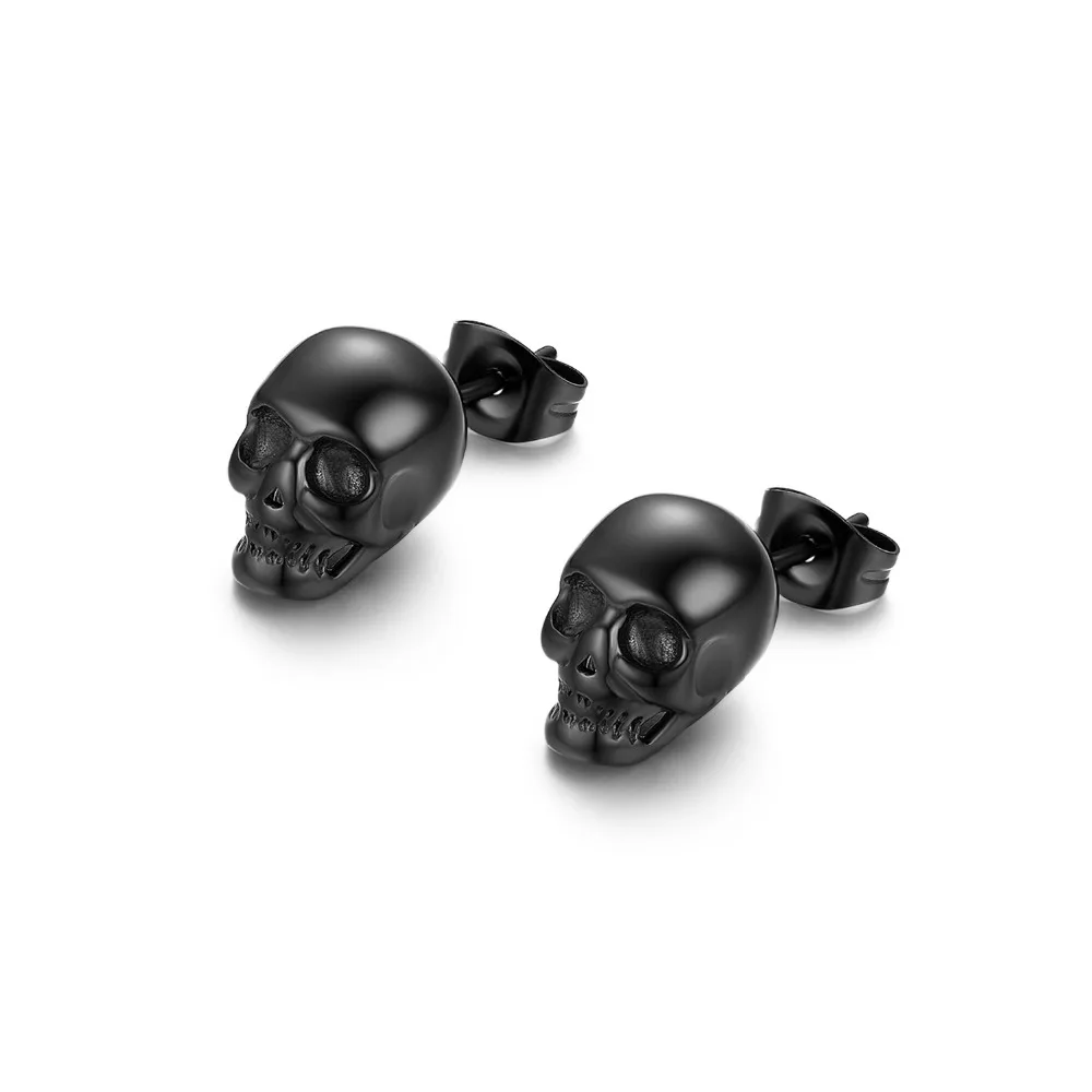 

Fashion Men Earring 2020 Stainless Steel Stud Earrings For Man skeleton Punk Aretes Jewelry 1 pairs cool Gift Bijoux