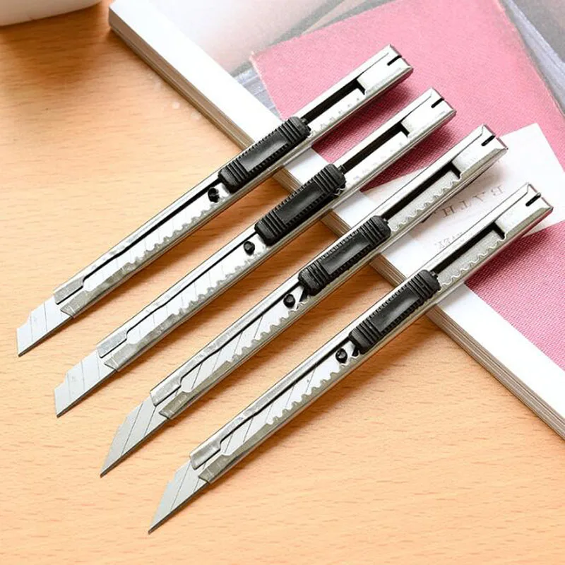 1pc Kawaii Knife Stainless Steel Metal Utility Paper Cutter Art Accessories Office School Supplies Stationery