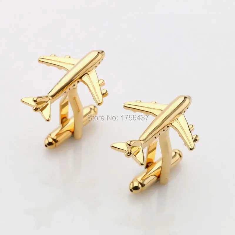 Lepton Fashion Plane Styling Cufflinks For Mens Hot Sale Real Tie Clip AirPlane Cuff links Plane Design Cufflinks for Men Gifts