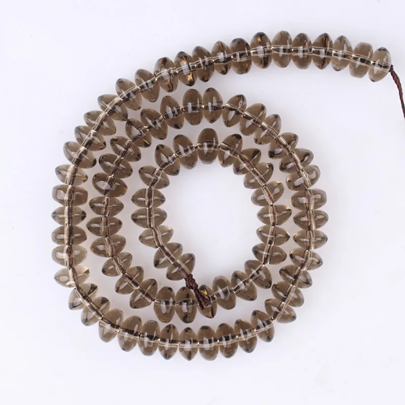 Smoky Quartz Crystal Rondelle Spacer Beads Abacus Loose Beads For Bracelets Necklace Jewelry Making Accessories 6 8 10mm