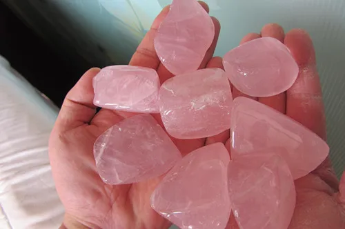 ROSE QUARTZ Africa Mix tumbled 1/2 lb bulk stones pink translucent