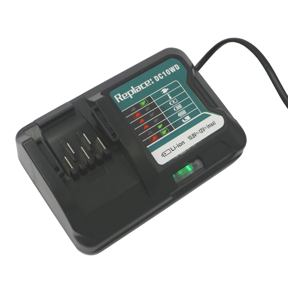 DC10WD Charger Pengganti untuk MAKITA Baterai 10.8V 12V BL1016 BL1040B BL1015B BL1020B BL10DC10SA CL107FDWY CL107DWM AC100-260V