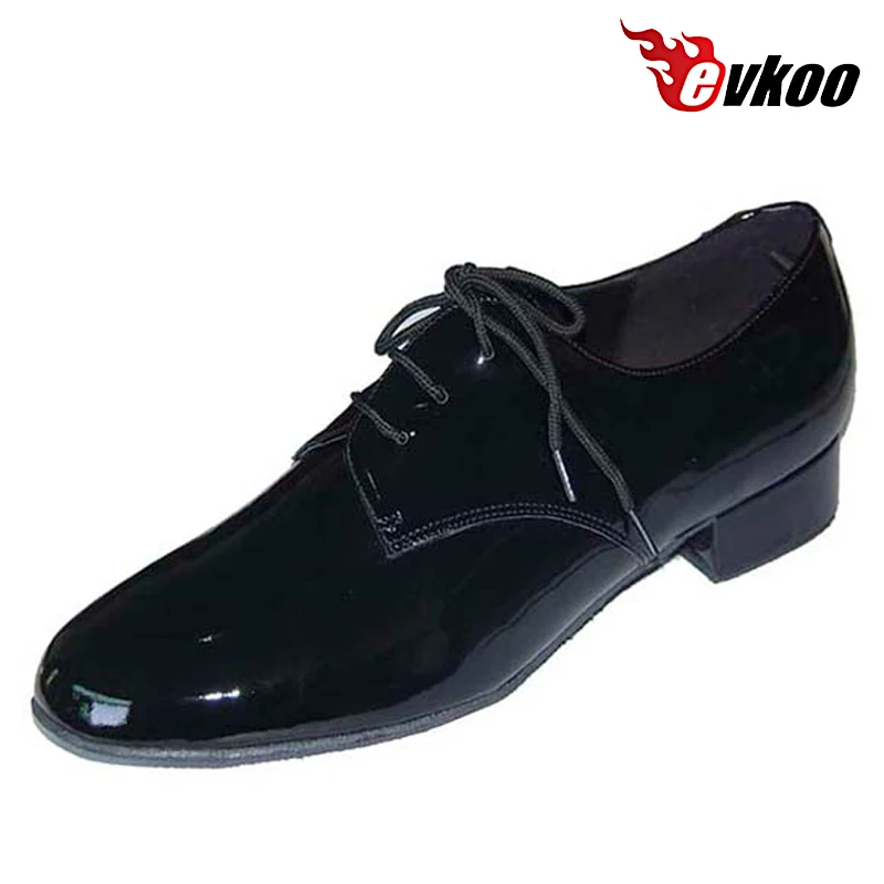 Evkoodance Man\'s Modern Customized New Design Black Color Different Material Heel Height 2.5cm Soft Sole Dance Shoes Evkoo-306