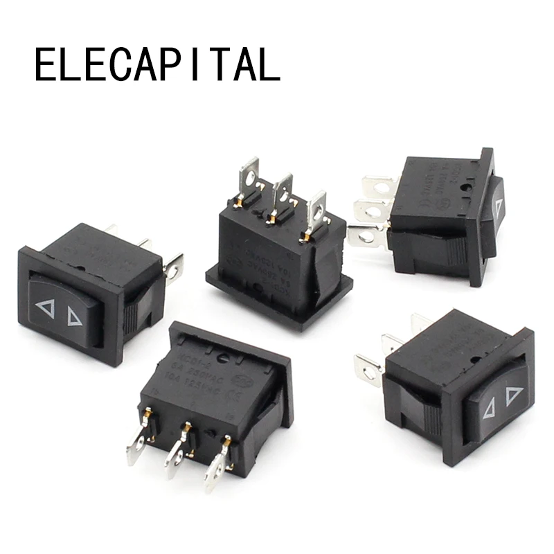 5pcs Rocker switch Momentary (ON)-OFF-(ON) 3pins