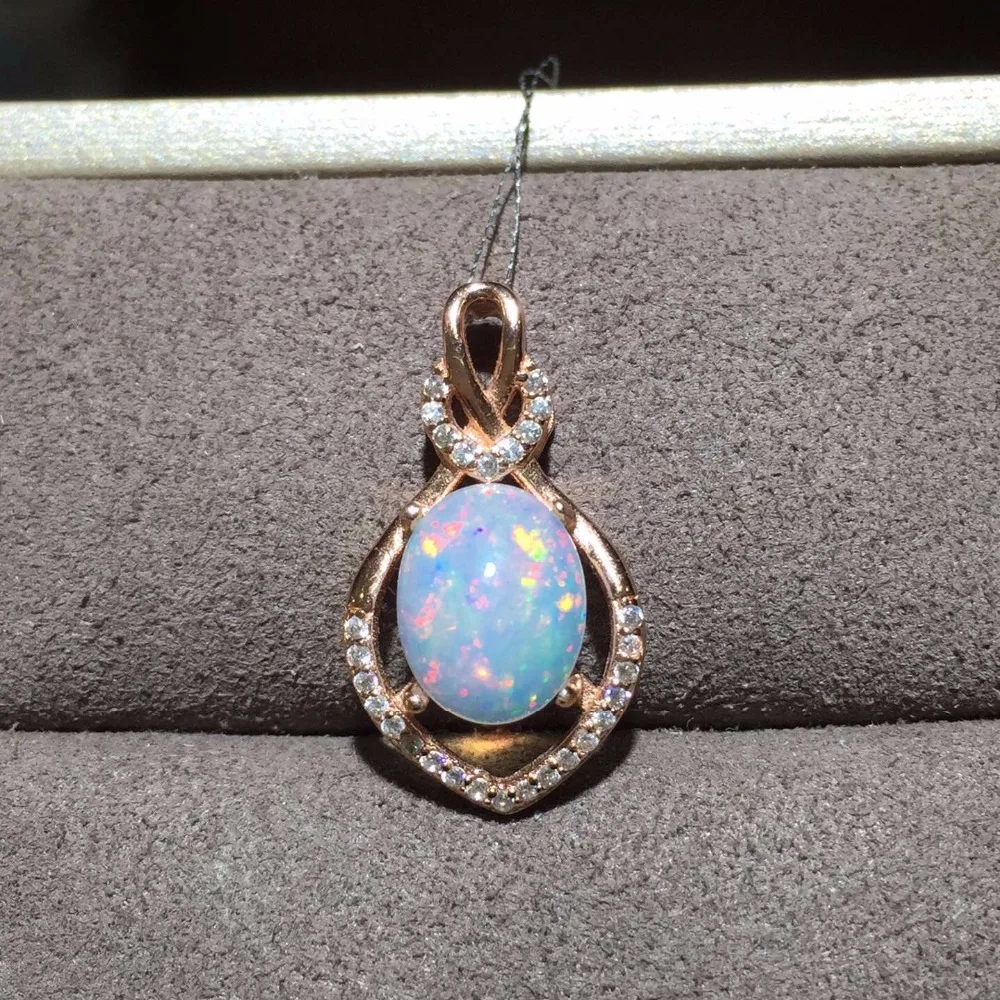 

Natural Opal Pendant, Australian Mining Area, Color Change Effect, 925 Silver Send Chain