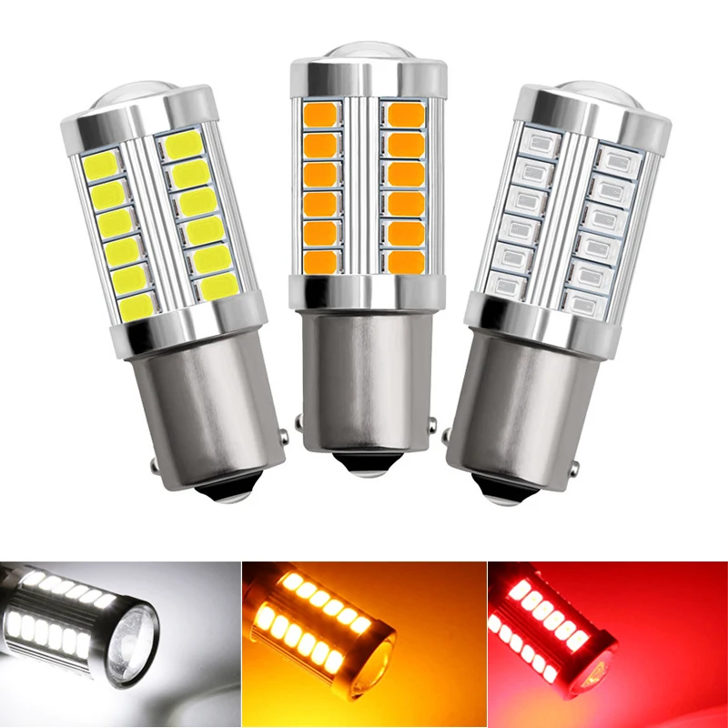 

Niscarda 2PCS Car Signal Light 1156 BA15S BAUS15S P21W LED Turn Brake Tail Lamp 33SMD 5730 LED Auto Rear Reverse Bulb r5w