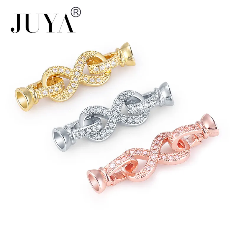 

1 PCS Wholesale High Quality Copper Metal Micro Paved AAA CZ Rhinestone Round Clasps For Bracelets Making Findings