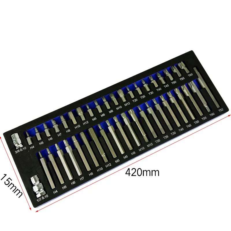 43pcs Socket Set Repair Tools Kit Hexagonal Torx 12 Point Spline Screwdriver bit Set Automobiles Tool Kits For Car