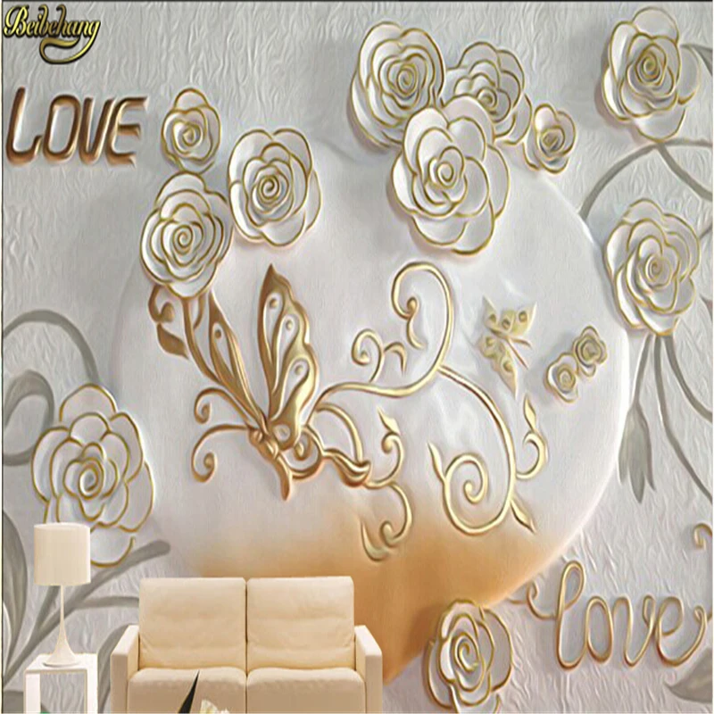 beibehang photo wallpaper European romantic bedroom 3D stereoscopic video wall backdrop wallpaper embossed 3d wallpaper roll