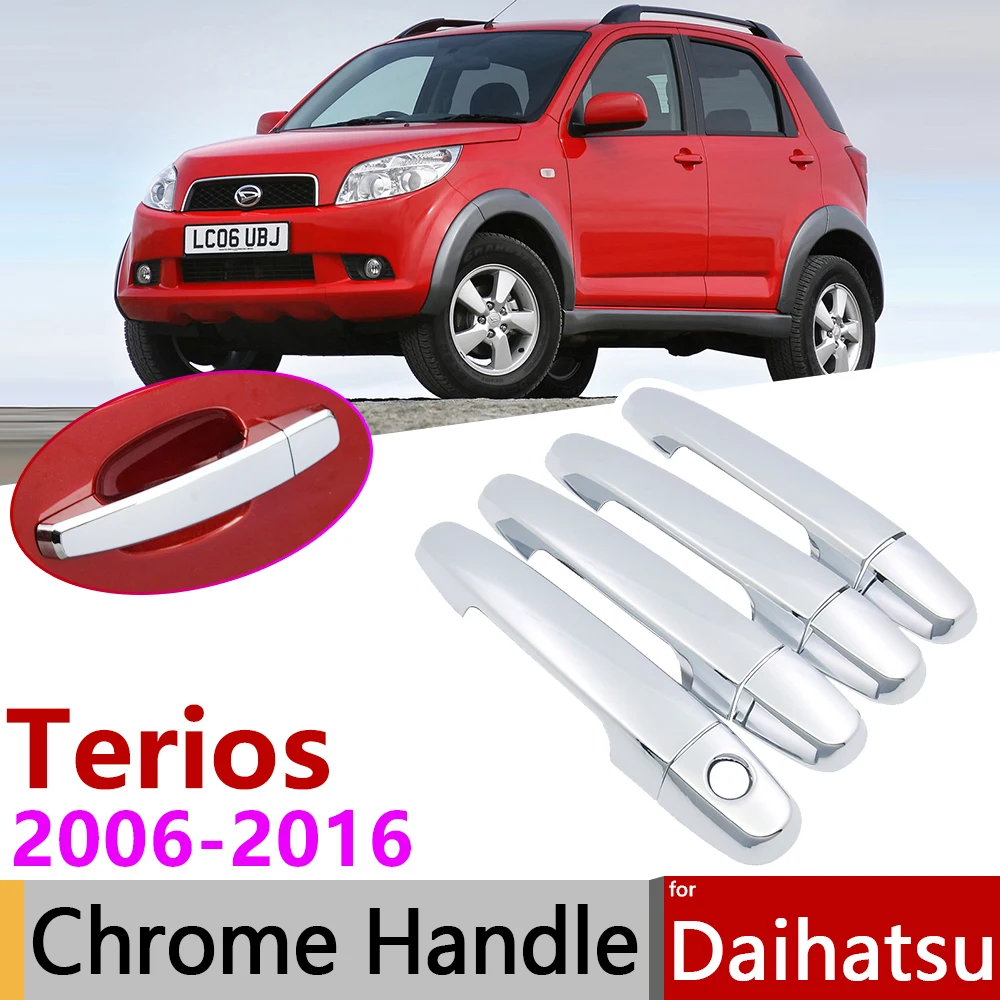 

for Daihatsu Terios Bego Eco Wild J200 F400 2006~2016 Chrome Door Handle Cover Car Accessories Stickers Trim Set 2008 2010 2015