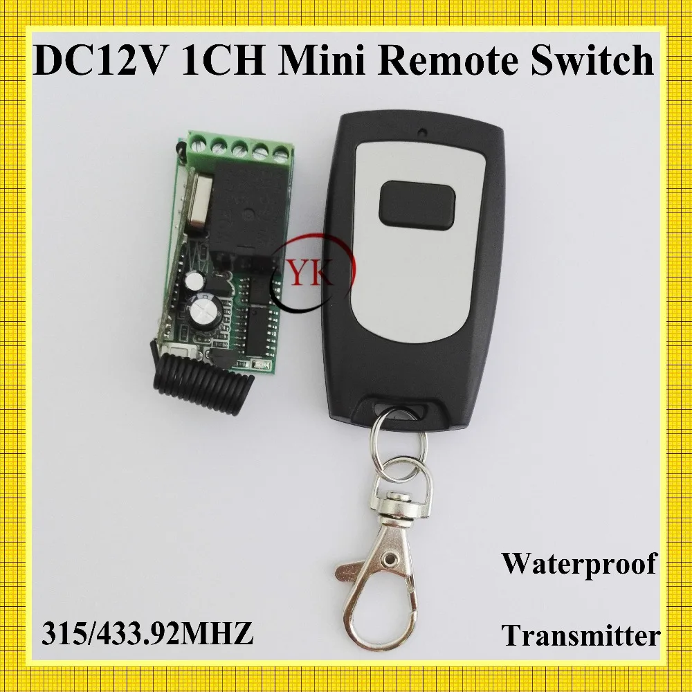 DC 12V 1 CH Way Relay Switch NO COM NC Contact RF Receiver Transmitter Waterproof 315/433.92MHZ Lock Door Access Wireless Switch