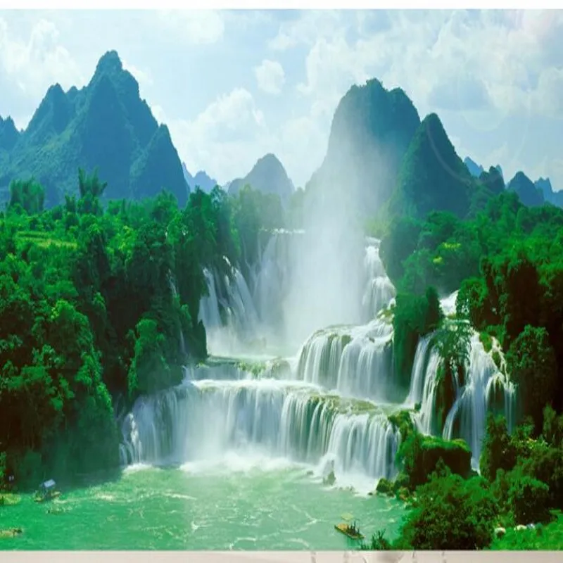 

wellyu Custom large - scale murals waterfalls water production landscape landscape wallpaper background wallpaper