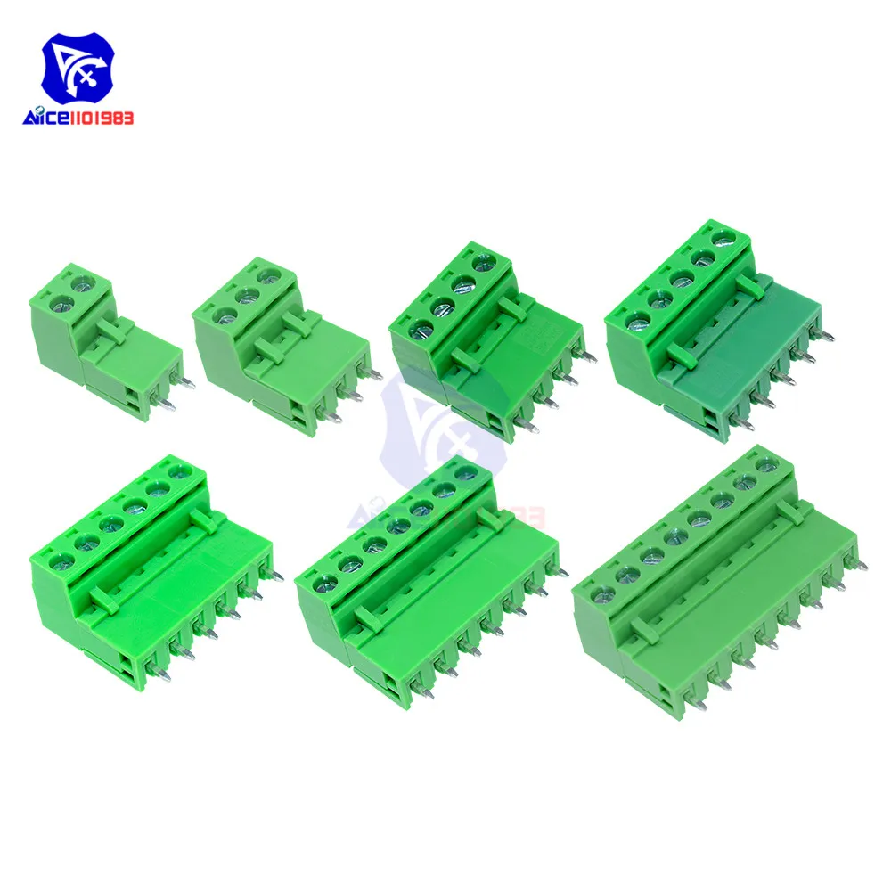 10PCS/Lot 5.08 mm Pitch Right Angle KF2EDGK 2/3/4/5/6/7/8 Pins PCB Pluggable Terminal Block Connector