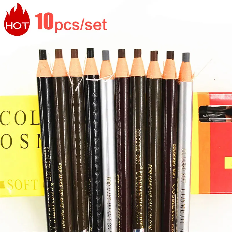 10pcs Eyebrow Pencil Women Makeup Tint Waterproof Hensi Cheap Pencil Black Brown Available Natural Beauty Cosmetics Wholesale