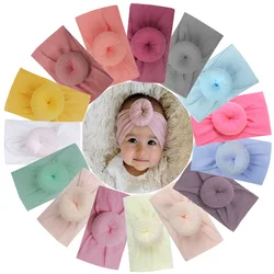 Turban de sauna en nylon pour bébé fille et garçon, bandeau élastique avec nœud rond pour les cheveux, accessoire pour enfant, nouvelle collection