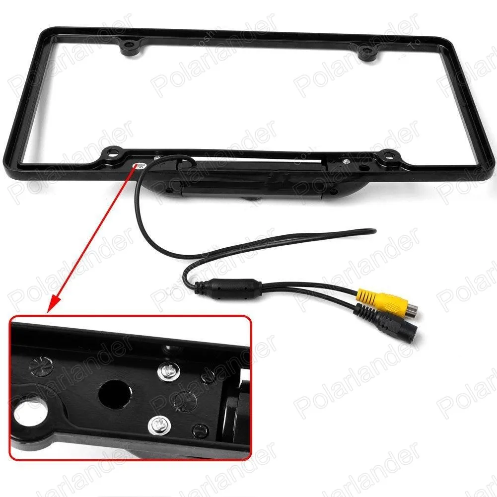 

License Plate Frame Car Rear View Camera 8 LED Car Backup Camera Plastic Material 135 degree wide angle for US and Canada