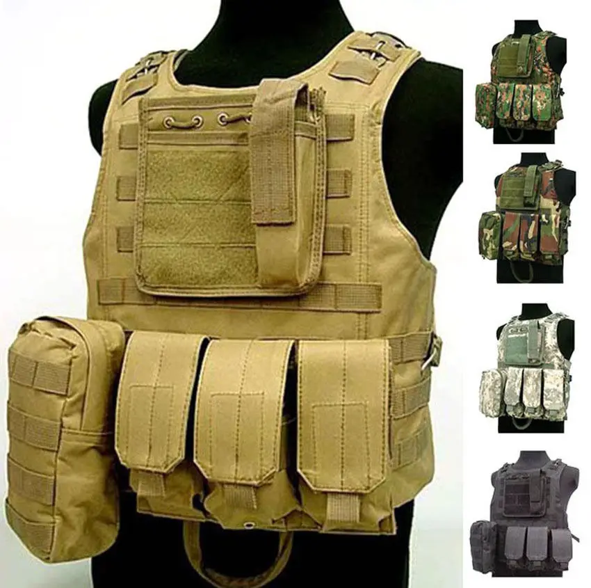 USMC Tactical Military Airsoft Molle Combat Assault Plate Carrier Vest ACU-MH031