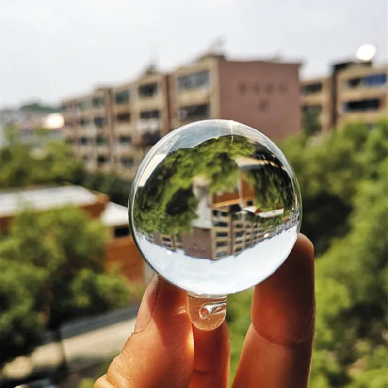 30mm Transparent Asian Quartz Crystal Sphere Smooth Good Luck Feng shui Ball With One Hole Hanging Home Wedding Party Decoration
