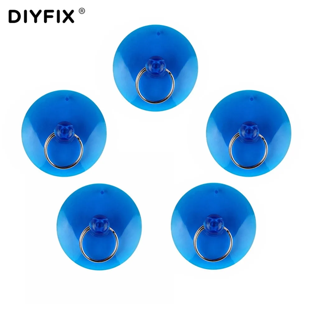 DIYFIX 5Pcs Heavy Duty Suction Cup Opener with Metal Key Ring for iPhone iPad Samsung LCD Screen Disassemble Mobile Phone Repair