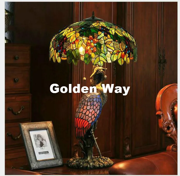 Free Shipping Tiffany Table Lamps D51cm H86cm Decora Luxurious Garden E27 Bedside Lamp Living Room Decoration Bedroom Table Lamp