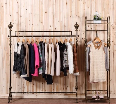 Show, wrought iron clothes hangers to hang clothes shelves fall to the ground plane