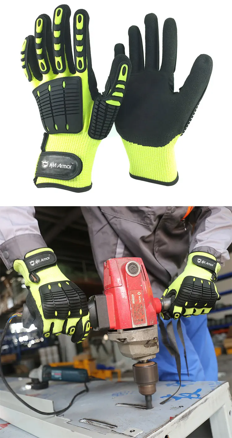 NMSafety 100% High Quality Anti Vibration New Mechanic Gloves Cut-Resistant Safety Hand Work Gloves