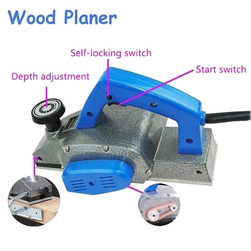 220V 1000W Legno Pialla Ad Alta Potenza Multi-Funzione Elettrica Pialla Professionale per La Lavorazione Del Legno Macchina Colore Casuale