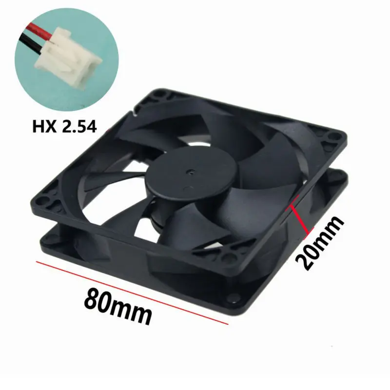 1 قطعة Gdstime 8 سنتيمتر 2Pin 2 سلك 80 ملليمتر x 20 ملليمتر 12 فولت DC فرش السيارات التبريد مروحة 80x80x20 ملليمتر 8020 قطعة حالة برودة