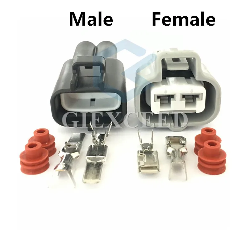 2 Sets 2 Pin AC Assembly 11410 6189-0425 6188-0259 Hydraulic Motor Plug Automotive Female HID Cable Socket For Toyota