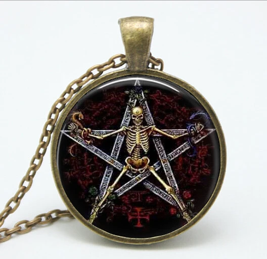 2017 Real Collier Collares Sunlight Pentagram Glass Pendant Necklace Bronze Choker Gothic Art Photo Dome Jewelry Necklaces HZ1