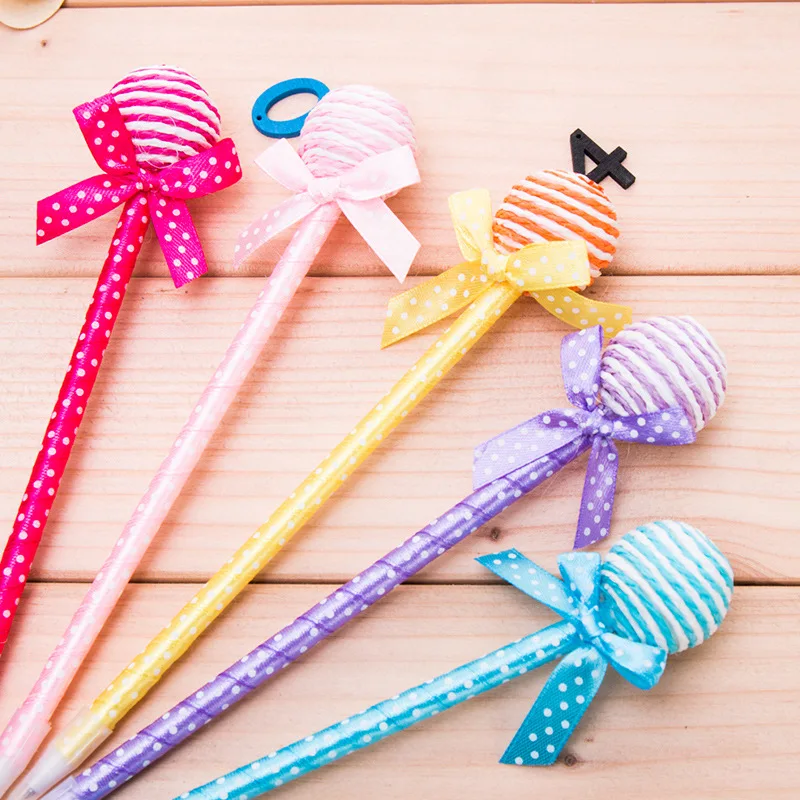 24 Pcs Korean Creative Stationery Cute Bowknot Student Gift Lollipop Ballpoint Pen South Korea Stationery Pens for School Tools