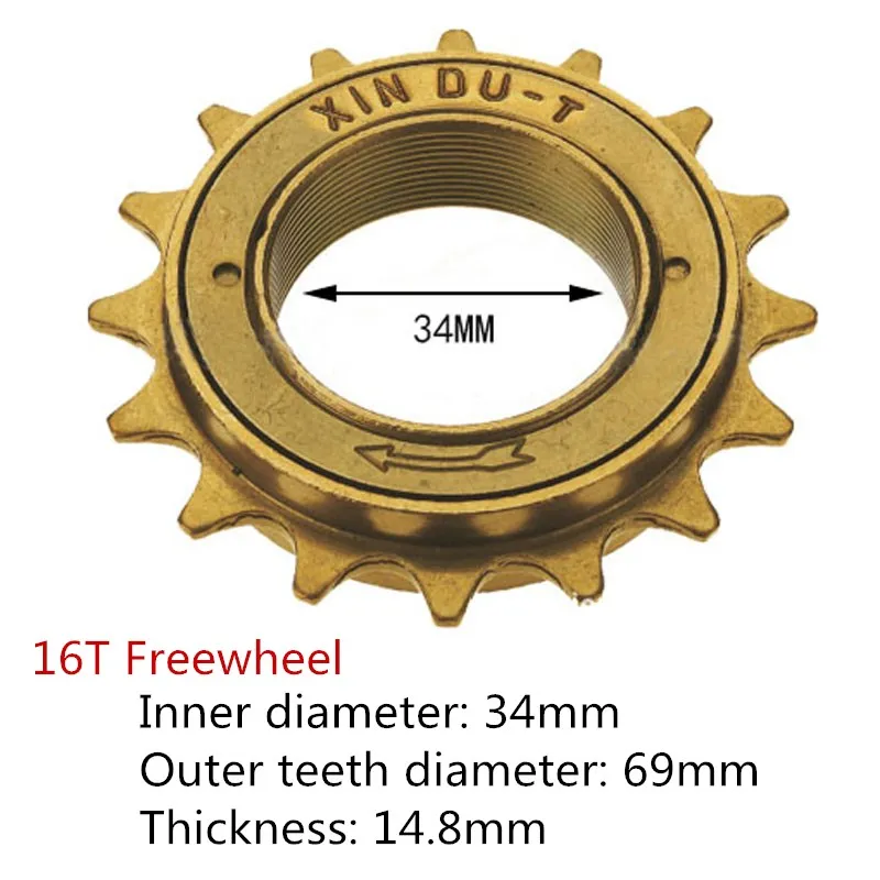 Single Speed Freewheel 12T/14T/16T Flywheel Sprocket Gear Three-speed Bicycle Freewheel Bicycle Accessories CZF005