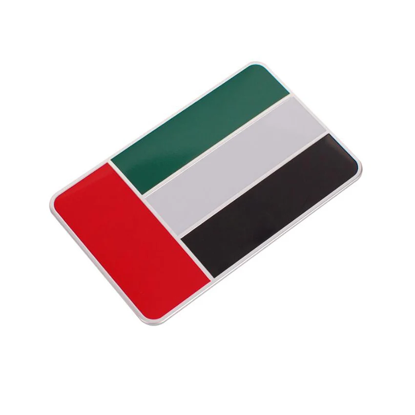 Aluminum Alloy UAE Flag Car Side Fender Wing Tail Trunk Badge Car Sticker Emblem For Universal Car