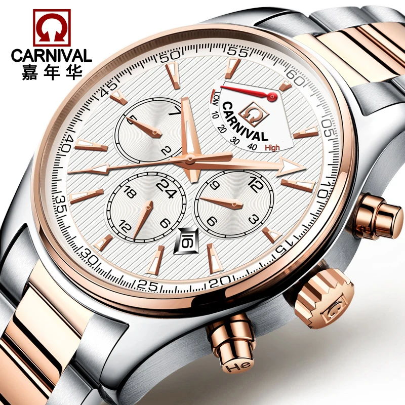 New Switzerland Carnival Brand Luxury MIYOTA Automatic Mechanical Men's Watches He Gas 150M Waterproof Multifunction Clock C8689