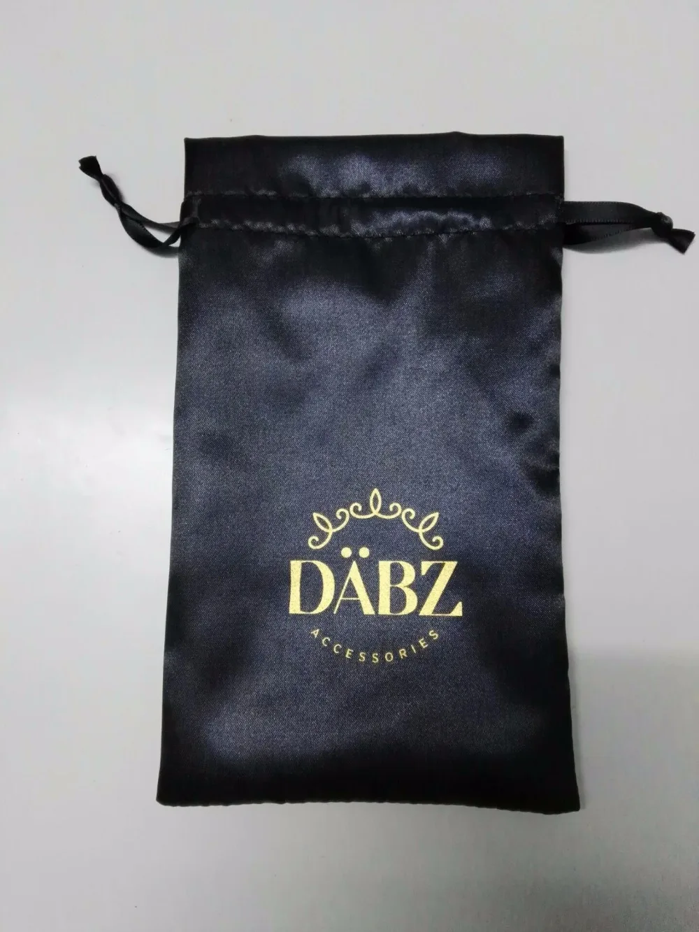 

free shipping 1000/pcs satin small drawstring bags 12*20cm jewelry bags wholesale custom hair packaging bags with 1 color logo