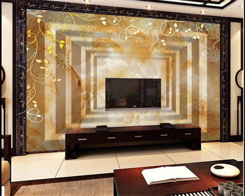 

beibehang European living room room background wall mural 3D wallpaper HD 3D marble aisle backdrop wall wall paper home decor