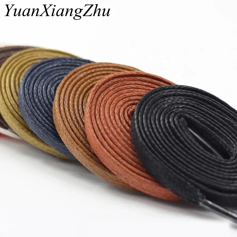 Waxed Flats Shoelaces Leather Waterproof Casual Shoes Laces Unisex Boots Shoelace 1Pair Length 60 80 100 120 140 160 180CM